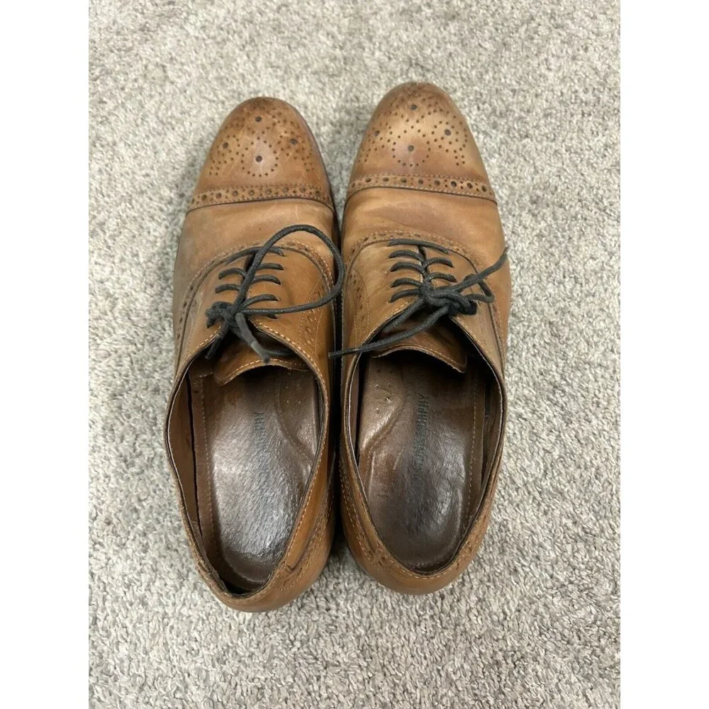 Johnston & Murphy Men’s‎ Size 10.5 Conrad Cap Toe Shoes Brown Calfskin Leather